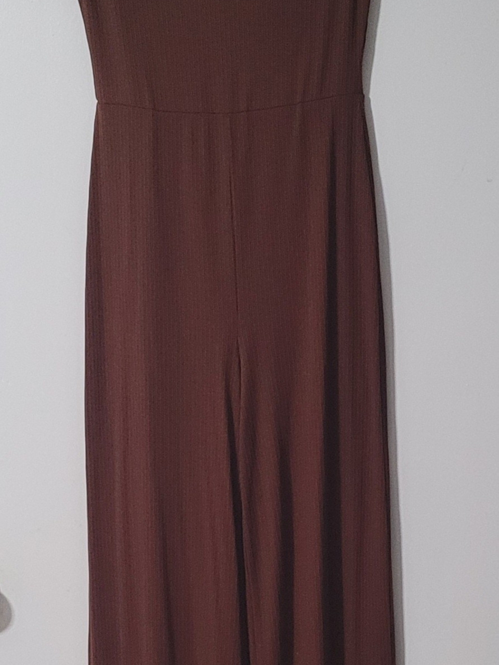 Urban Outfitters Brown Ribbed Wide-Leg Jumpsuit